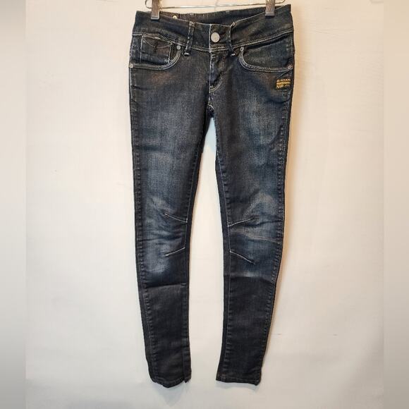 G Star RAW Women's Black Skinny Jeans  Designer Streetwear High Quality Size 24 - Picture 2 of 11